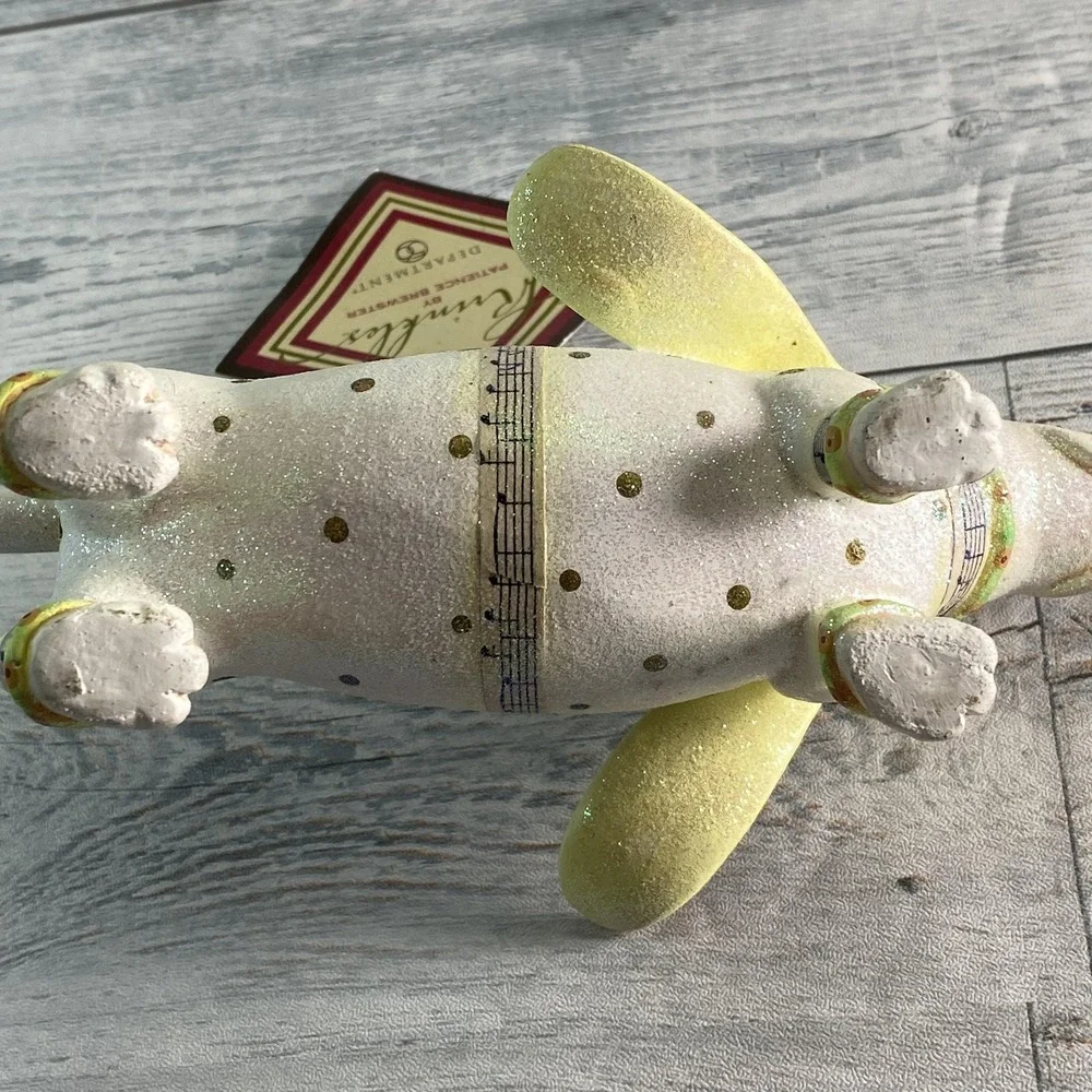Dept 56 Krinkles Patience Brewster Musical‎ Dog Figurine Card Holder Glitter
